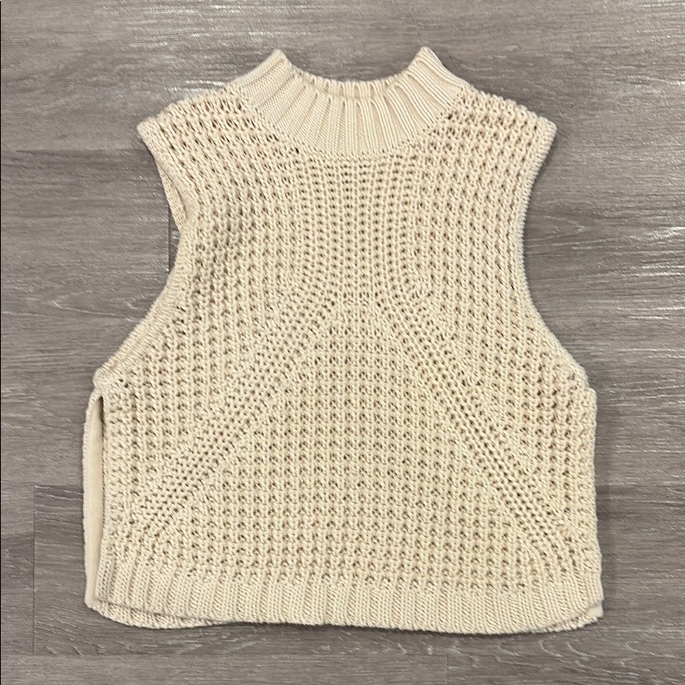 Cotton Autumn Cashmere Kids Cream Knit Vest Size 14